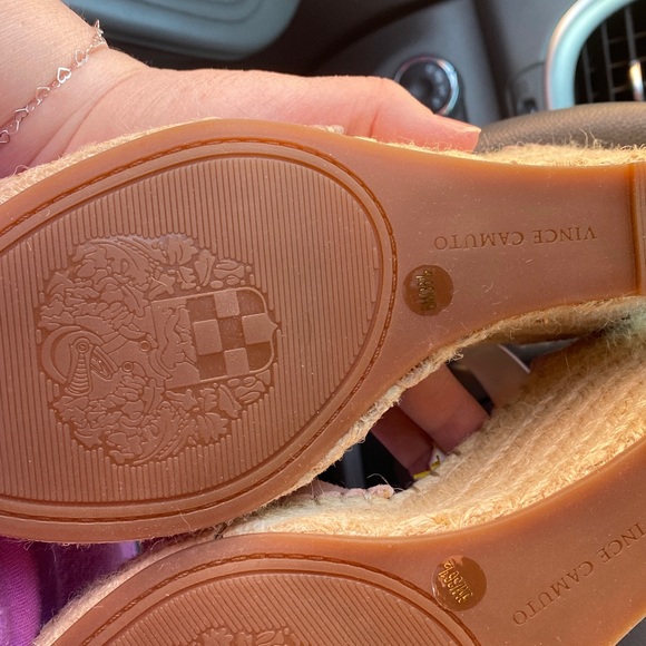 Vince Camuto Blush Pink Espadrilles Wedges 6M 36.5 Sandals Shoes NWOT - Picture 8 of 9